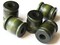5 22mm Green Wooden Drum Beads Vintage Wood Large Hole Beads